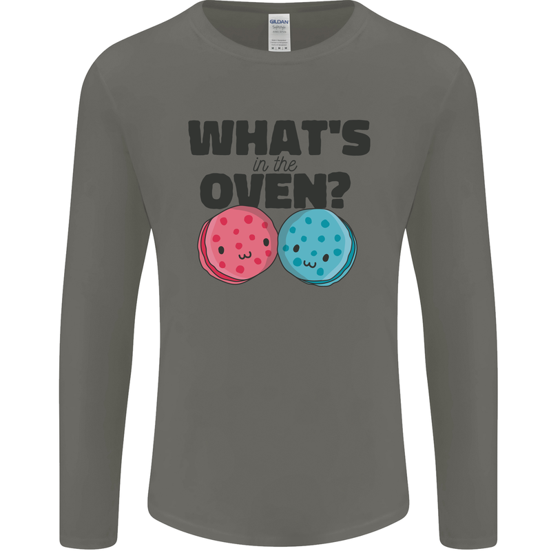 What's in the Oven Gender Reveal New Baby Pregnancy Mens Long Sleeve T-Shirt Charcoal