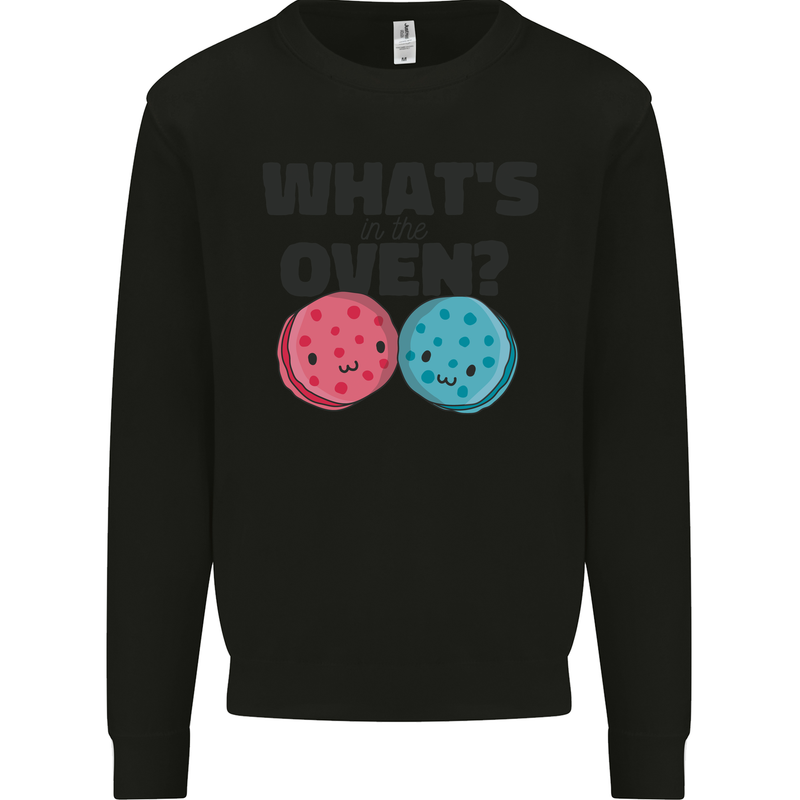 What's in the Oven Gender Reveal New Baby Pregnancy Mens Sweatshirt Jumper Black
