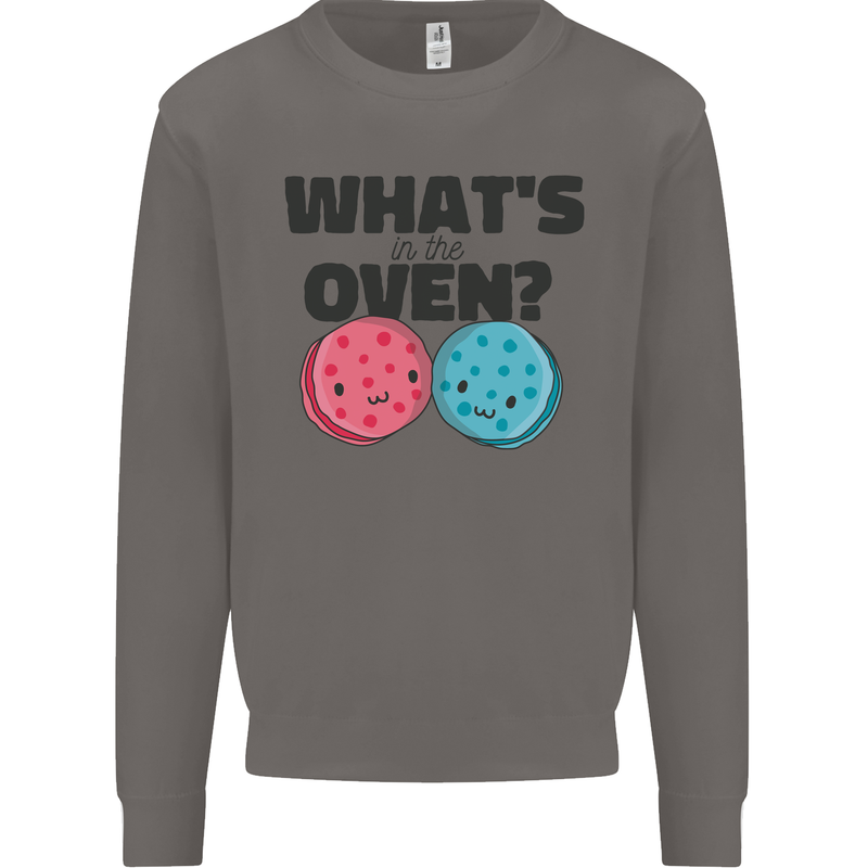 What's in the Oven Gender Reveal New Baby Pregnancy Mens Sweatshirt Jumper Charcoal