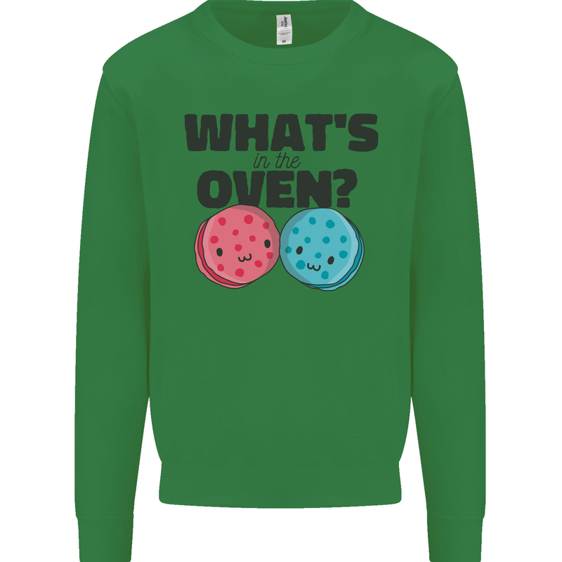 What's in the Oven Gender Reveal New Baby Pregnancy Mens Sweatshirt Jumper Irish Green