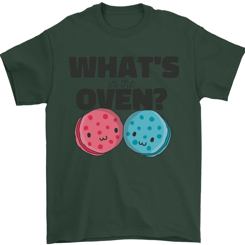 What's in the Oven Gender Reveal New Baby Pregnancy Mens T-Shirt 100% Cotton Forest Green