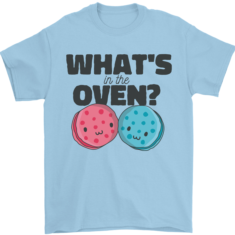 What's in the Oven Gender Reveal New Baby Pregnancy Mens T-Shirt 100% Cotton Light Blue