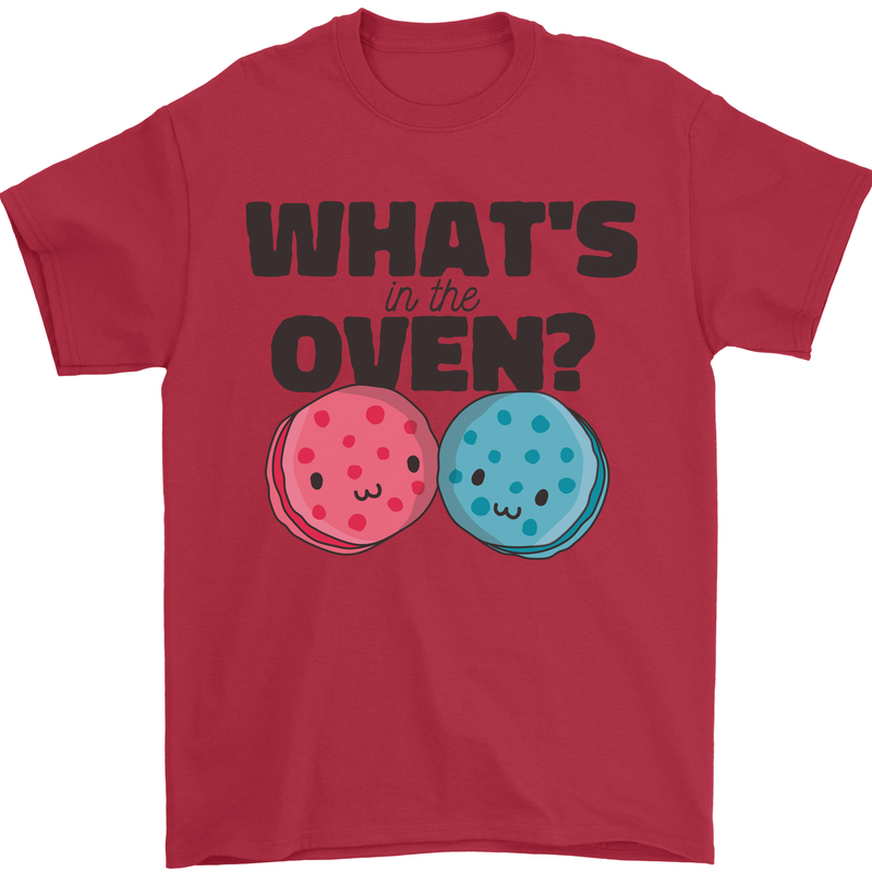 What's in the Oven Gender Reveal New Baby Pregnancy Mens T-Shirt 100% Cotton Red