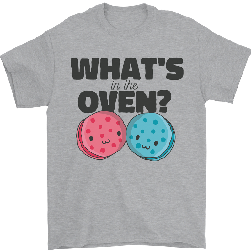 What's in the Oven Gender Reveal New Baby Pregnancy Mens T-Shirt 100% Cotton Sports Grey
