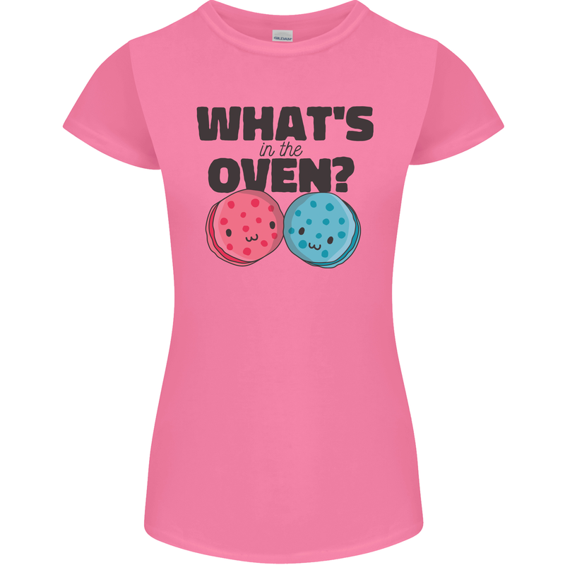 What's in the Oven Gender Reveal New Baby Pregnancy Womens Petite Cut T-Shirt Azalea