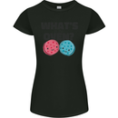 What's in the Oven Gender Reveal New Baby Pregnancy Womens Petite Cut T-Shirt Black