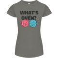 What's in the Oven Gender Reveal New Baby Pregnancy Womens Petite Cut T-Shirt Charcoal