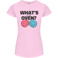 What's in the Oven Gender Reveal New Baby Pregnancy Womens Petite Cut T-Shirt Light Pink