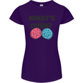 What's in the Oven Gender Reveal New Baby Pregnancy Womens Petite Cut T-Shirt Purple