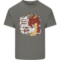 When a Dragon Smiles Fantasy RPG Mens Cotton T-Shirt Tee Top Charcoal