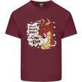 When a Dragon Smiles Fantasy RPG Mens Cotton T-Shirt Tee Top Maroon