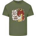 When a Dragon Smiles Fantasy RPG Mens Cotton T-Shirt Tee Top Military Green