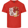 When a Dragon Smiles Fantasy RPG Mens Cotton T-Shirt Tee Top Red