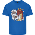 When a Dragon Smiles Fantasy RPG Mens Cotton T-Shirt Tee Top Royal Blue