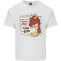 When a Dragon Smiles Fantasy RPG Mens Cotton T-Shirt Tee Top White