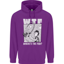 Wheres the Fish WTF Funny Fishing Fisherman Childrens Kids Hoodie Purple
