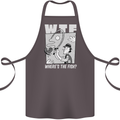 Wheres the Fish WTF Funny Fishing Fisherman Cotton Apron 100% Organic Dark Grey