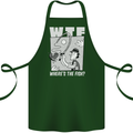 Wheres the Fish WTF Funny Fishing Fisherman Cotton Apron 100% Organic Forest Green