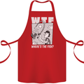 Wheres the Fish WTF Funny Fishing Fisherman Cotton Apron 100% Organic Red