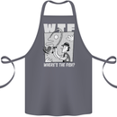Wheres the Fish WTF Funny Fishing Fisherman Cotton Apron 100% Organic Steel