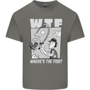 Wheres the Fish WTF Funny Fishing Fisherman Kids T-Shirt Childrens Charcoal