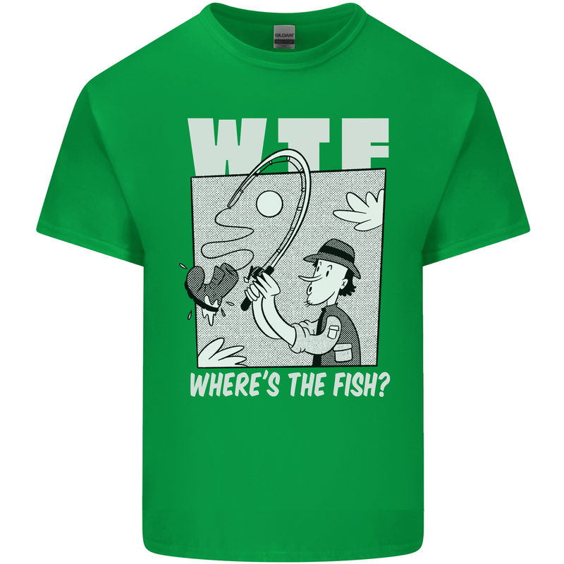Wheres the Fish WTF Funny Fishing Fisherman Kids T-Shirt Childrens Irish Green