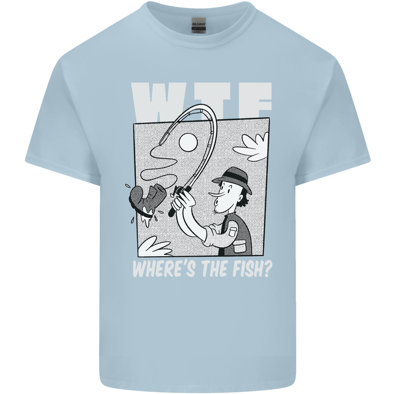 Wheres the Fish WTF Funny Fishing Fisherman Kids T-Shirt Childrens Light Blue