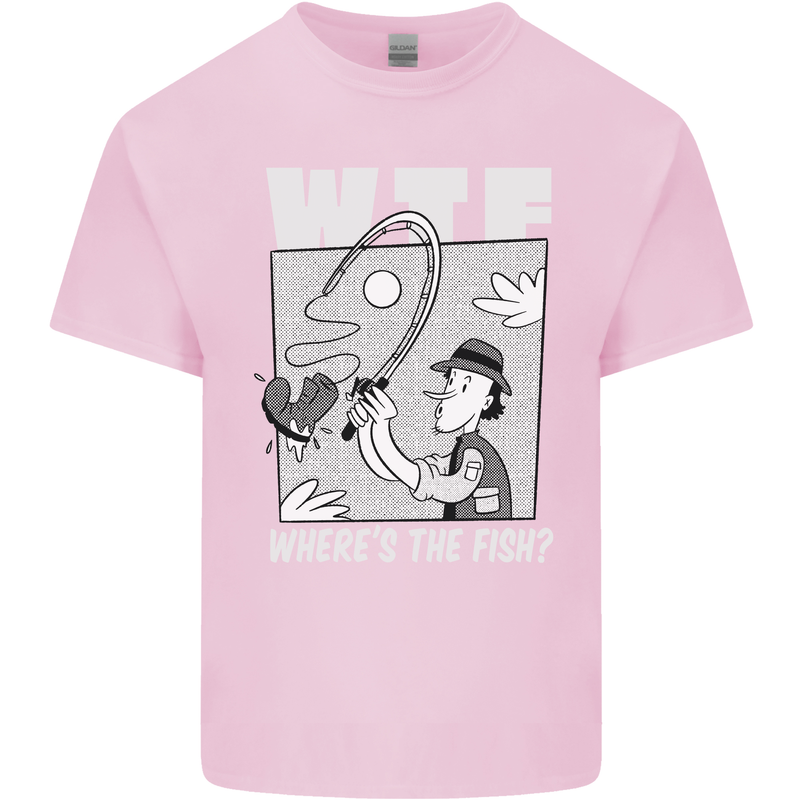 Wheres the Fish WTF Funny Fishing Fisherman Kids T-Shirt Childrens Light Pink