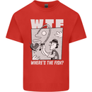 Wheres the Fish WTF Funny Fishing Fisherman Kids T-Shirt Childrens Red