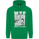 Wheres the Fish WTF Funny Fishing Fisherman Mens 80% Cotton Hoodie Irish Green