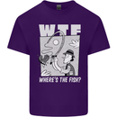 Wheres the Fish WTF Funny Fishing Fisherman Mens Cotton T-Shirt Tee Top Purple