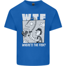 Wheres the Fish WTF Funny Fishing Fisherman Mens Cotton T-Shirt Tee Top Royal Blue