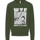 Wheres the Fish WTF Funny Fishing Fisherman Mens Sweatshirt Jumper Forest Green