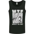 Wheres the Fish WTF Funny Fishing Fisherman Mens Vest Tank Top Black