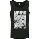 Wheres the Fish WTF Funny Fishing Fisherman Mens Vest Tank Top Black