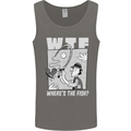 Wheres the Fish WTF Funny Fishing Fisherman Mens Vest Tank Top Charcoal