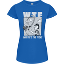 Wheres the Fish WTF Funny Fishing Fisherman Womens Petite Cut T-Shirt Royal Blue