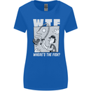 Wheres the Fish WTF Funny Fishing Fisherman Womens Wider Cut T-Shirt Royal Blue