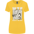 Wheres the Fish WTF Funny Fishing Fisherman Womens Wider Cut T-Shirt Yellow