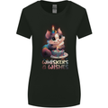 Whiskers & Wishes Cat Birthday Womens Wider Cut T-Shirt Black