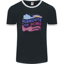 Burnouts or Bows Gender Reveal New Baby Pregnant Mens Ringer T-Shirt FotL Black/White