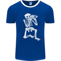 Skeleton Photographer Photography Mens Ringer T-Shirt FotL Royal Blue/White