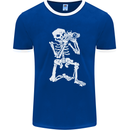 Skeleton Photographer Photography Mens Ringer T-Shirt FotL Royal Blue/White