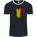 Love Belgium Flag Belgian Day Football Mens Ringer T-Shirt FotL Black/White