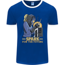 Future Spark Female Welder Welding Mens Ringer T-Shirt FotL Royal Blue/White