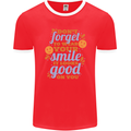 Wear Your Smile Feel Good Happy Joy Love Mens Ringer T-Shirt FotL Red/White
