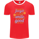 Wear Your Smile Feel Good Happy Joy Love Mens Ringer T-Shirt FotL Red/White