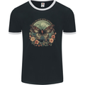 Autumn Butterfly and Flowers Mens Ringer T-Shirt FotL Black/White