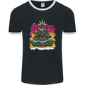 A Weed Christmas Tree Cannabis Trippy Mens Ringer T-Shirt FotL Black/White