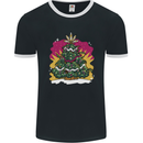 A Weed Christmas Tree Cannabis Trippy Mens Ringer T-Shirt FotL Black/White